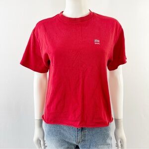 John Galt Brandy Melville T-Shirt Red USA Flag Short Sleeve Crew Neck One Size